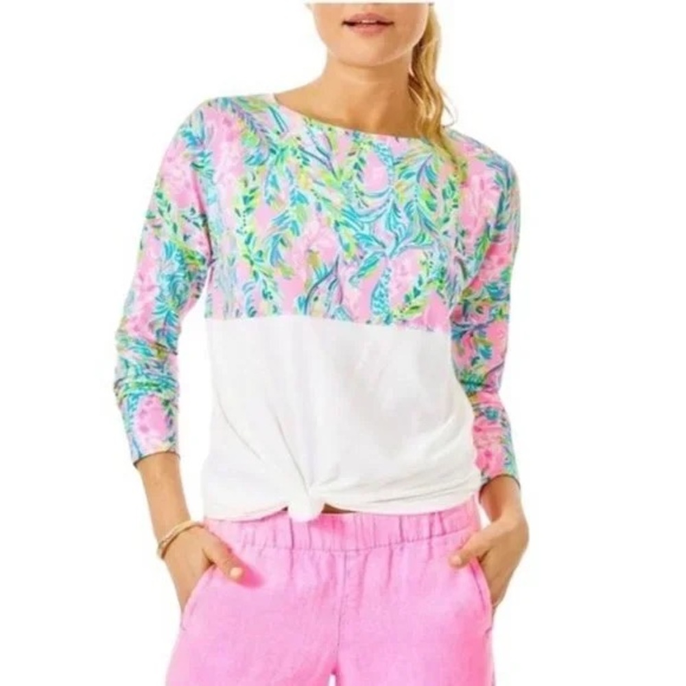 Lilly Pulitzer Long Sleeve Flowered Blouse Women’s Top Size Medium NWOT